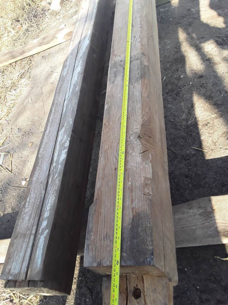 Reclaimed 200 years old, solid pine beam. 7 feet long.