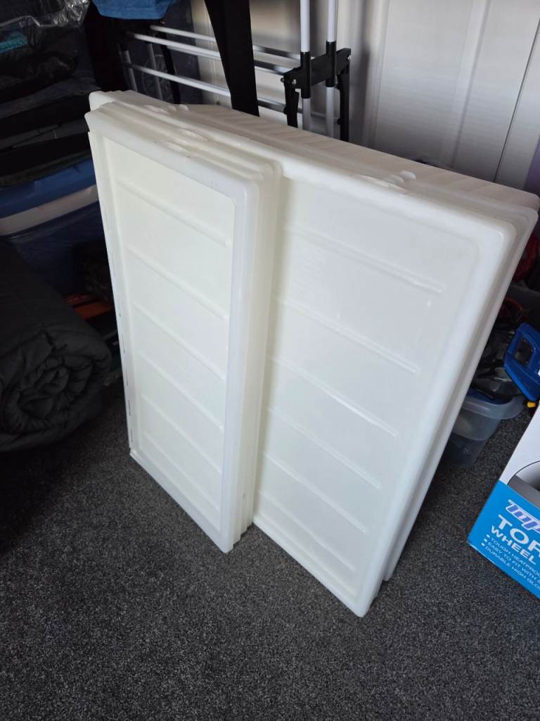 White Plastic Storage Boxes with Lids – Good Condition