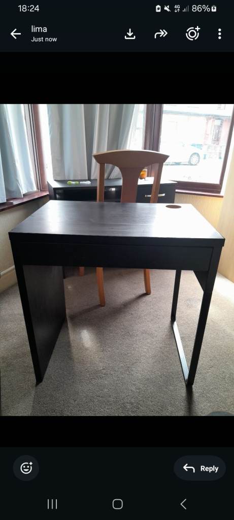 Black Wooden Desk – Good Condition