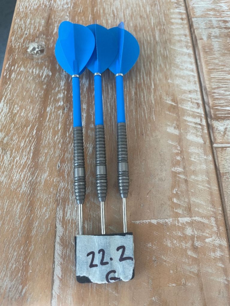 Tungsten Darts - Blue Flights, 22.2g