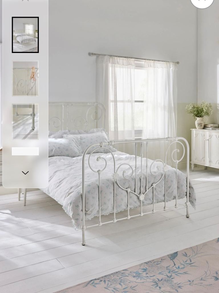 Shabby Chic Rachel Ashwell Cream Violette Double Bed Frame