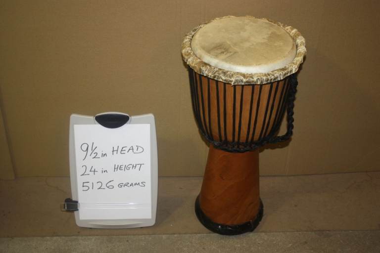 African Wooden Djembe Drum 9.1/2in Head x 24in High ~ Weight 5126 Grams ~ £70 ono