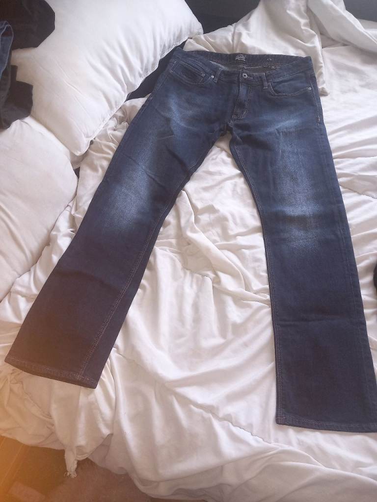 Men's Slim Fit Denim Jeans - 36W 34L, Good Condition