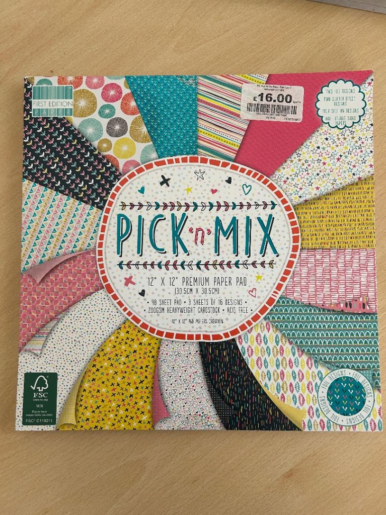 Scrap book, craft paper and letters