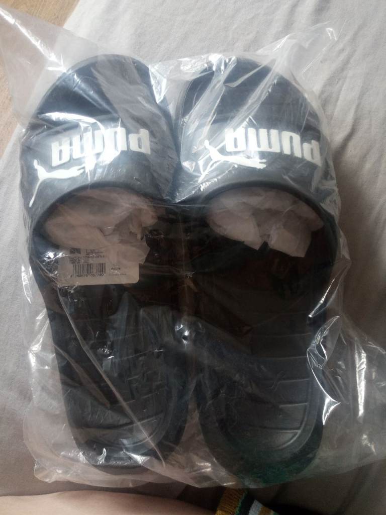 New Puma Sliders - Black, Still in Packaging