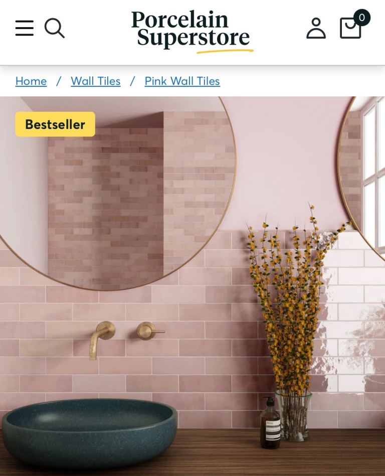 New Pink Ceramic Wall Tiles - 5 full boxes 