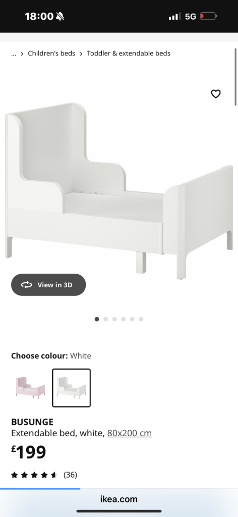 image for IKEA extendable toddler bed