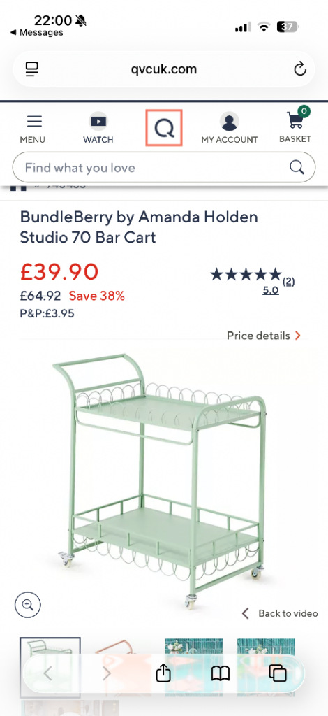 BundleBerry by Amanda Holden Studio 70 Bar Cart – New, Green