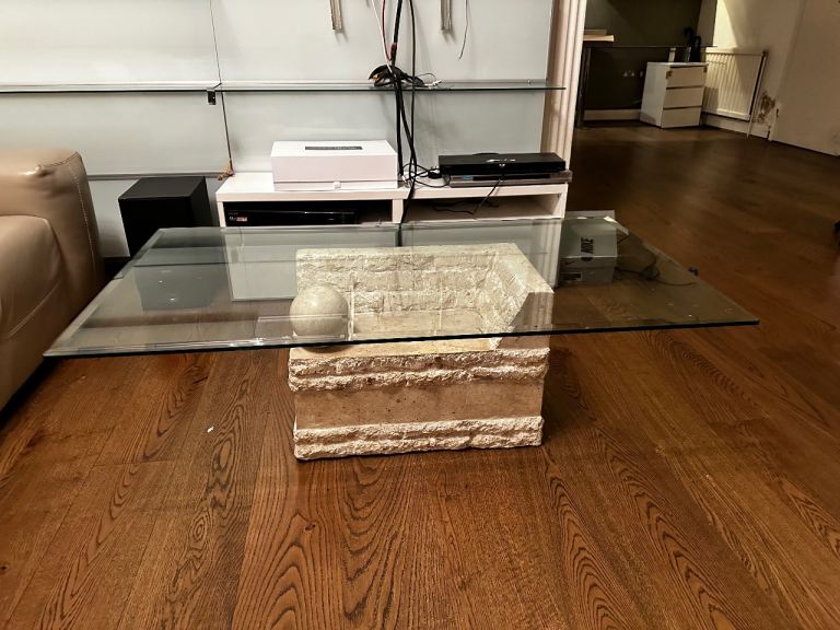 Stone glass coffee table tempered glass tops