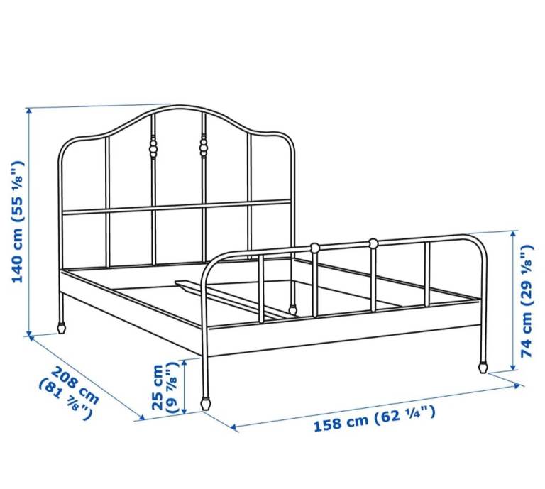 SAGSTUA bed frame black/Luröy - IKEA 200/150
