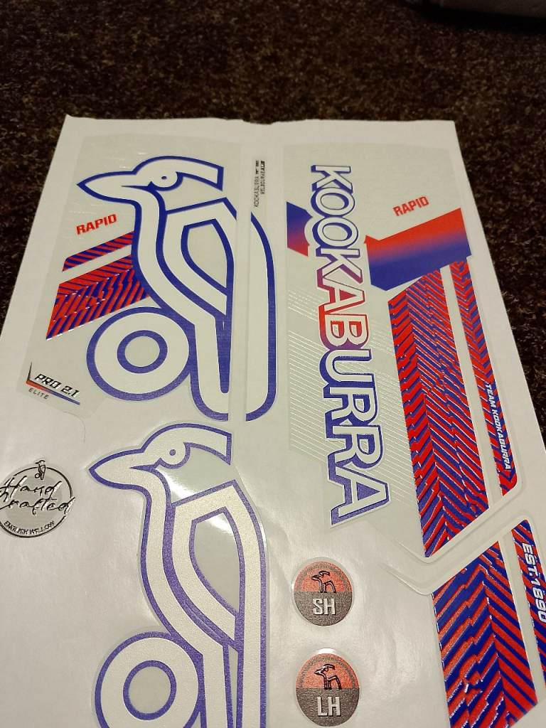 2026 Digital Cricket Bat Stickers – Multicoloured, NEW