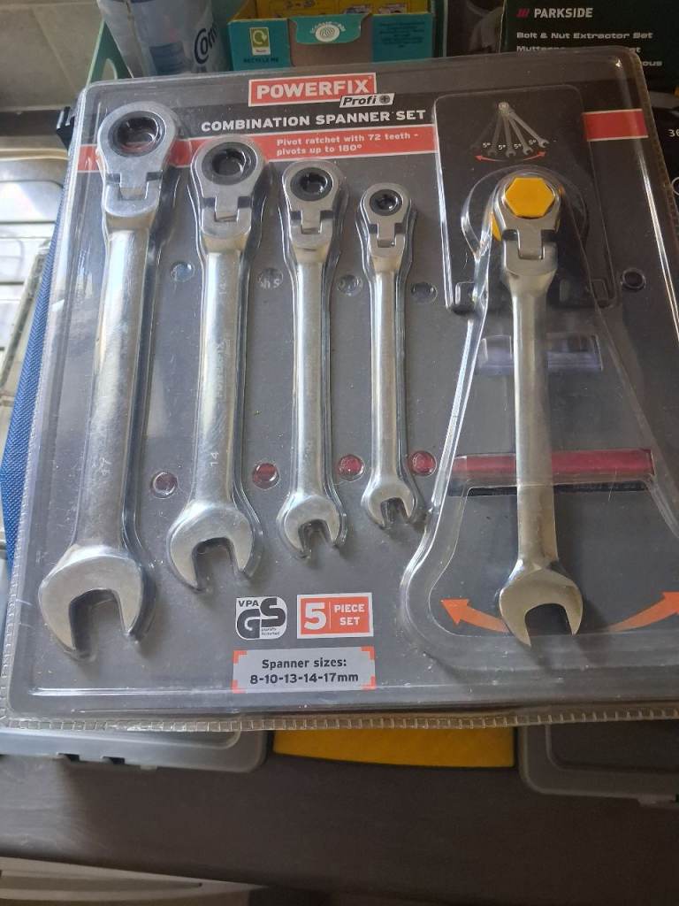 POWERFIX PROFI Combination Spanner Set - 5 Piece, New