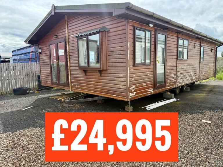 OFF SITE twin lodge wooden Scotland double glazed & heated 2 bed Cosalt Lautrec