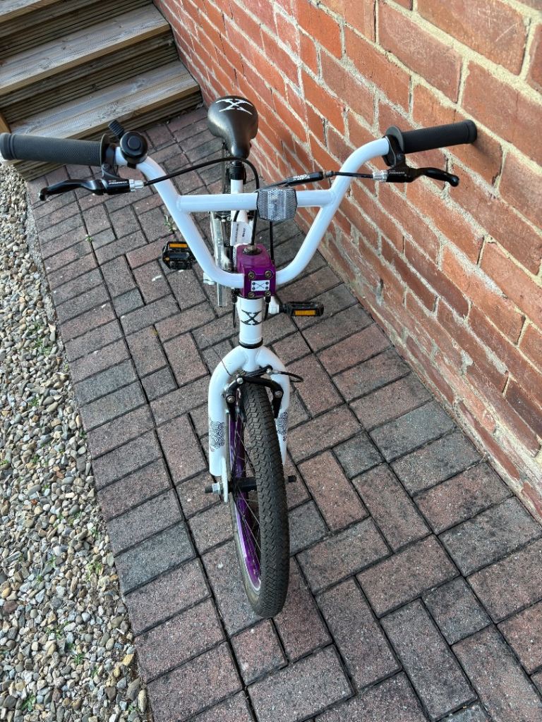 White & Purple BMX Bike – Good Condition, Ready to Ride