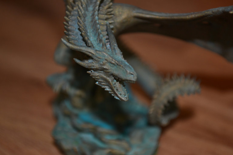 Viserion, Game of Thrones Style undead ice Dragon resin model faux bronze aged effect