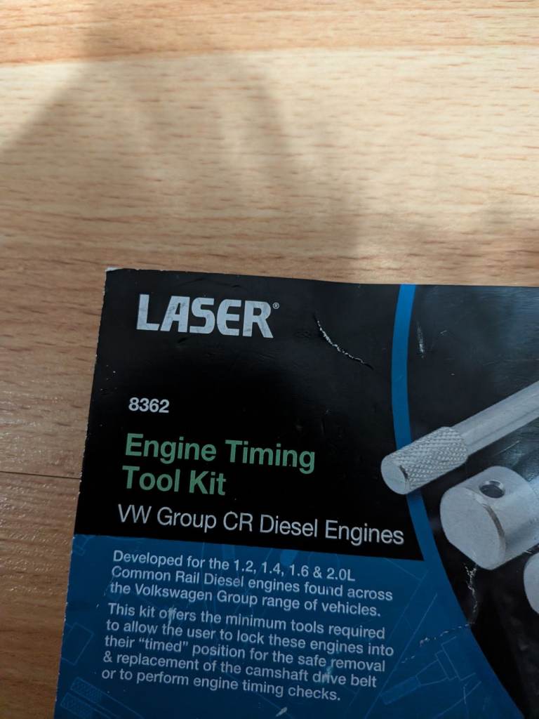 Laser engine timing tool kit for VW group CR diesel engines (8362)