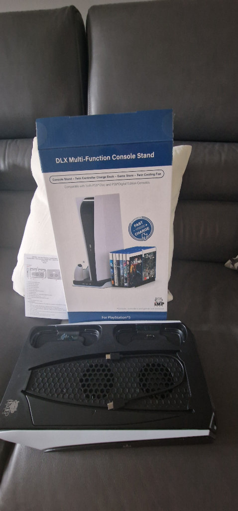 DLX Twin Charging Stand with Cooling Fans & Game Storage PS5 