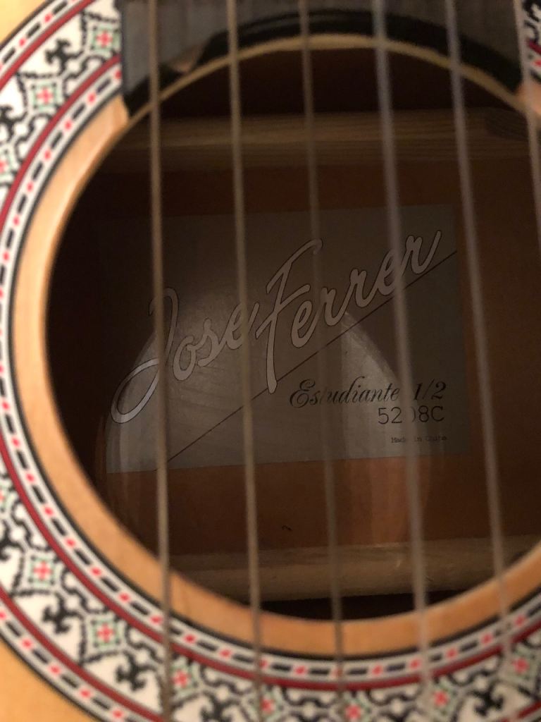 Guitar - Jose Ferrer Estudiante 1/2 classical guitar and cover, excellent condition