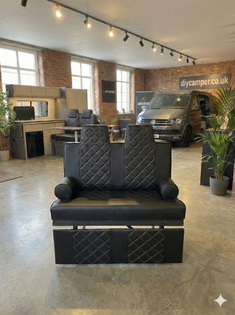 Rock and Roll Bed 3/4 VW T6, T5, T4, VITO, TRAFFIC, TRANSIT, BLACK+GREY