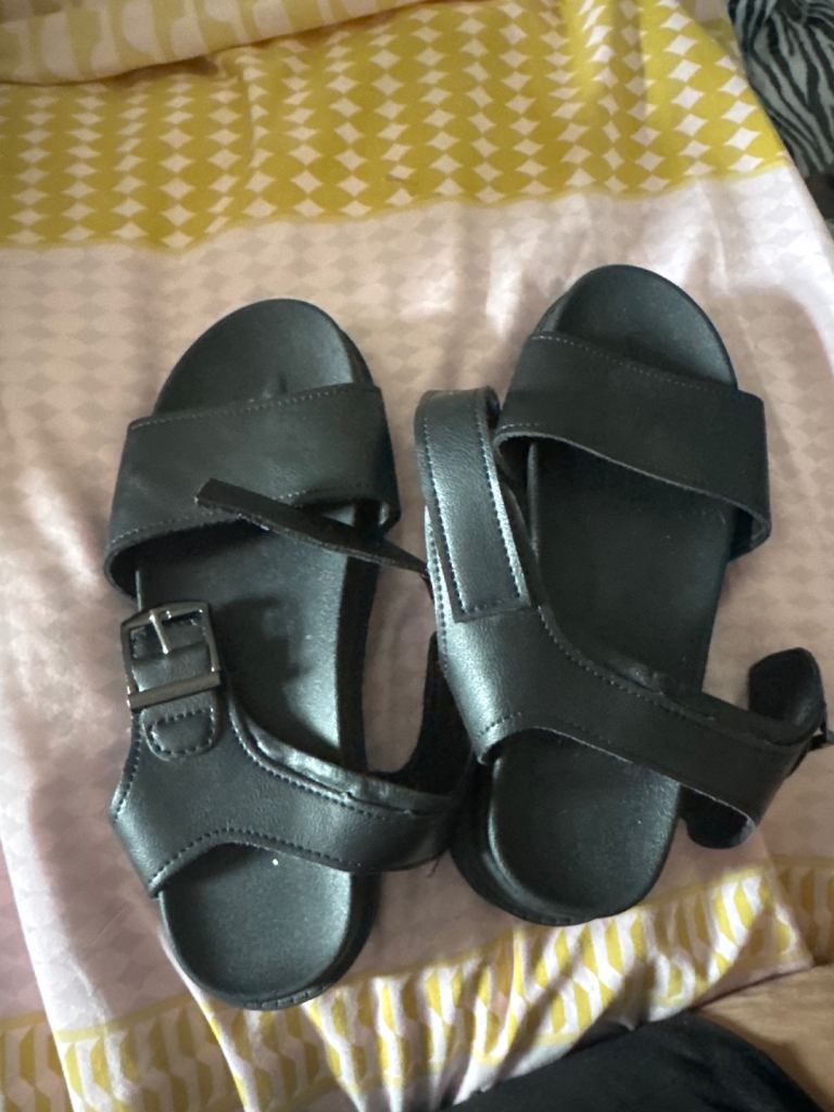 Black Buckle Detail Sandals – Good Condition