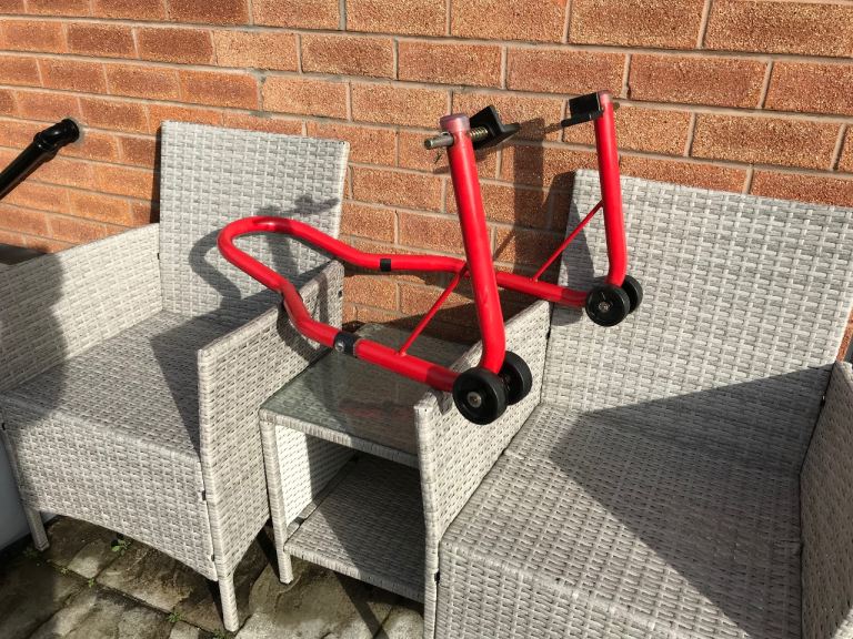 Motorcycle paddock stand.