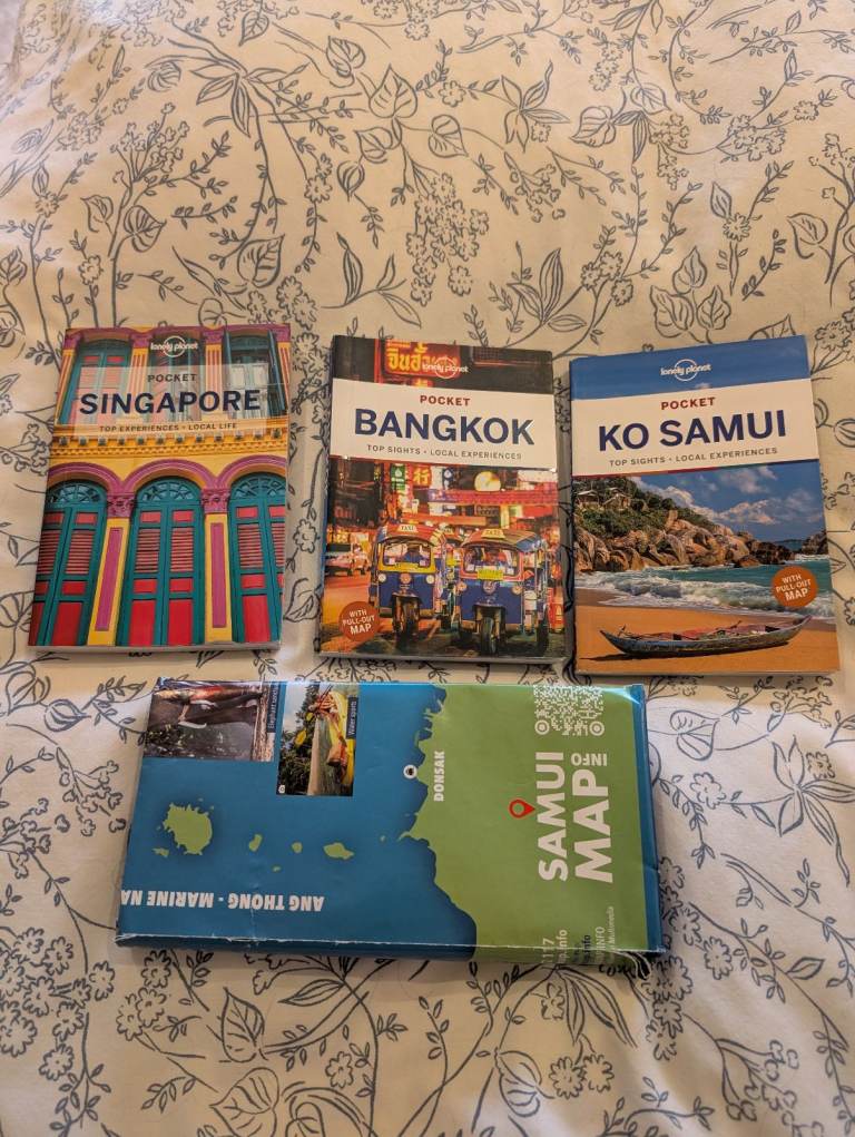 Lovely Planet Pocket GuideBooks X3 Singapore, Bangkok + Koh Samui