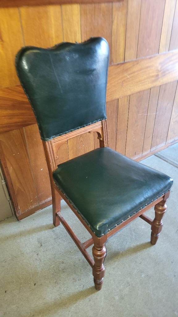 Antique racing green desk chair 