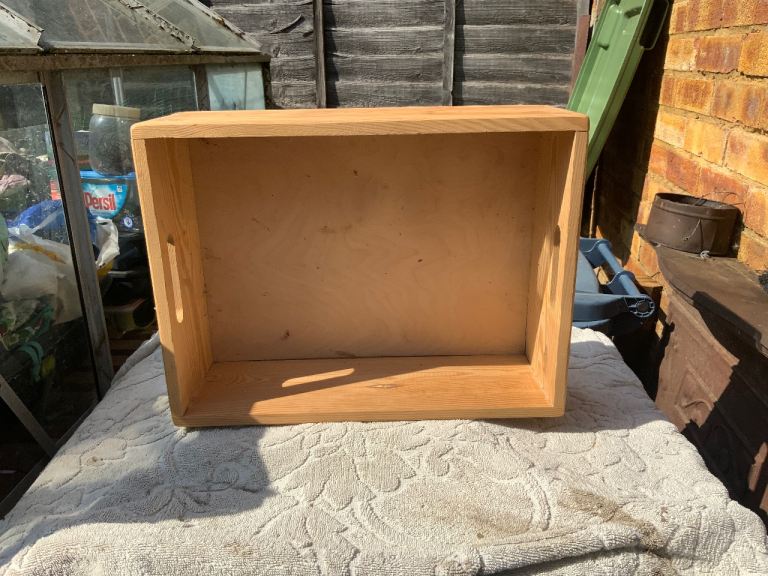 Wooden Storage Crate with Handles – Good Condition