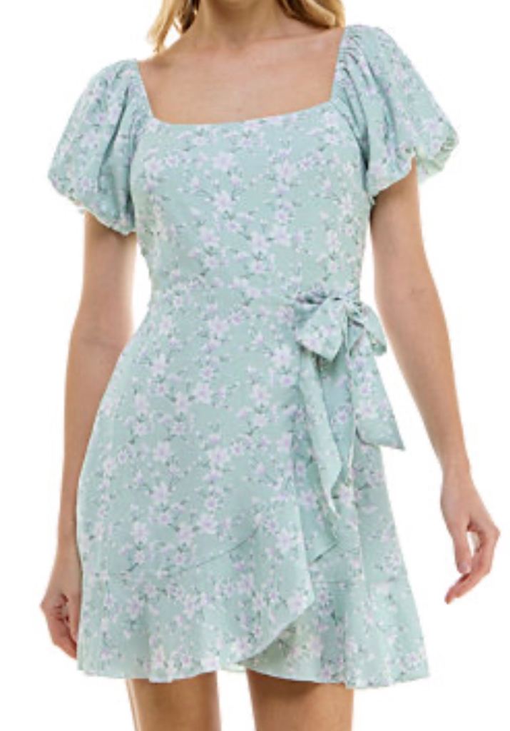 Trixxi Green Floral Dress - Size M, Good Condition