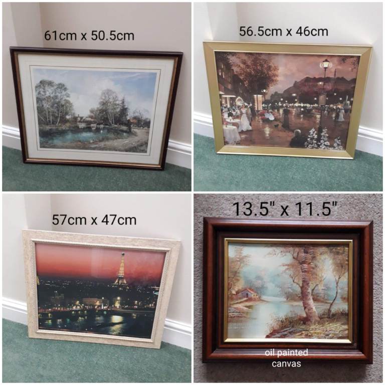4x Lovely Framed Pictures