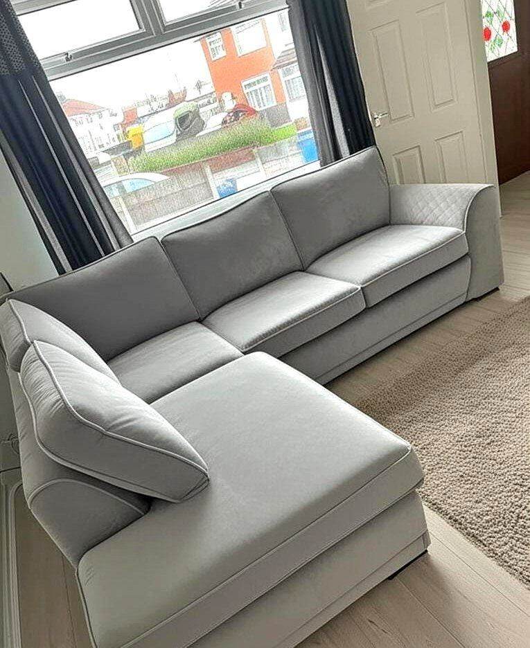 💰 Lowest Price: Brand New Dylan Dark Grey Jumbo Cord 4 Seater Settee Set 🚀