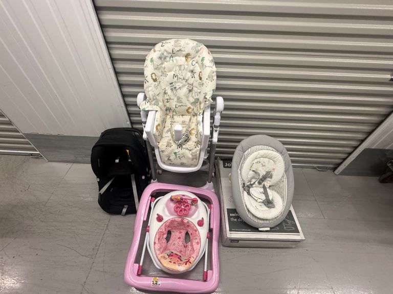 Car Seat, Joie Serina Swivel, High chair and walker