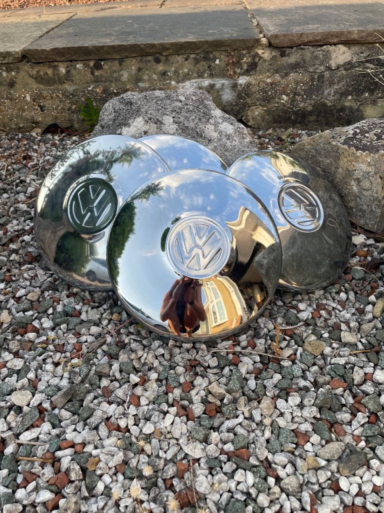 Volkswagen Hubcaps Set – Used, Chrome Finish