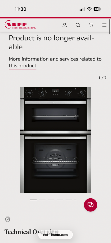NEFF U1ACE2HNOB N50 built in Double Oven with EasyClean BRAND NEW