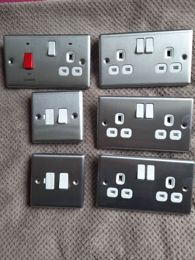 Pewter switch & plug sockets.