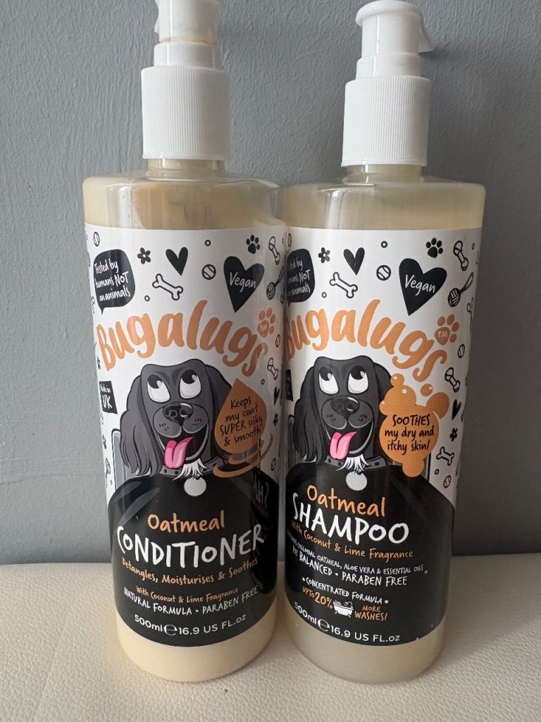 Bugalugs Oatmeal Dog Shampoo and Conditioner Set