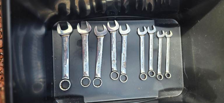 Snap on stubby spanners 10mm to 19mm *14mm missing*