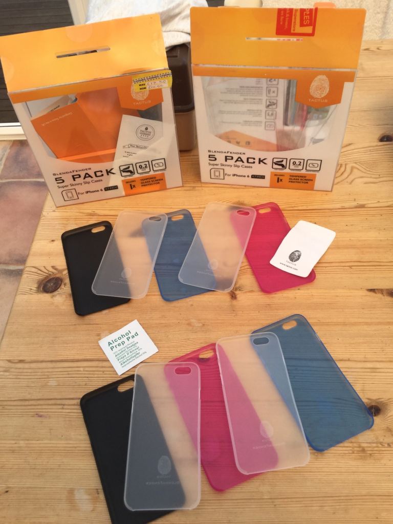 iPhone 6 & 6s phone cases, 2 packs of 5. Screen protectors have gone.