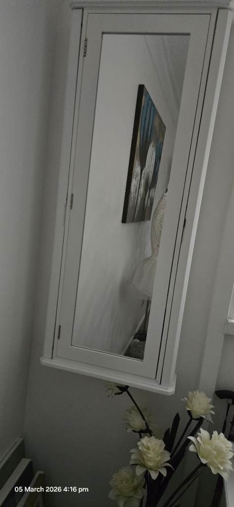 Beautiful White Wooden Jewellery Cabinet 