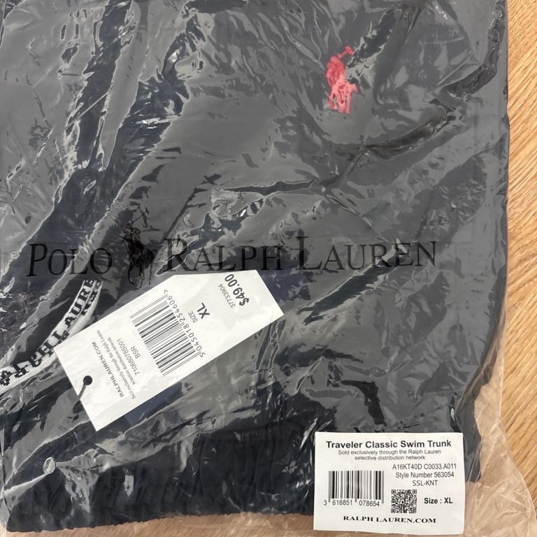 Polo Ralph Lauren Traveler Classic Swim Shorts Black Size XL BNWT