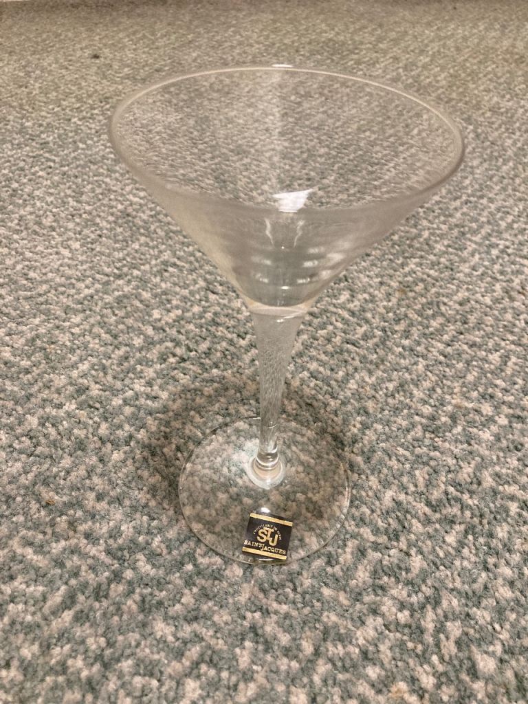 6 new Saint Jacques crystal martini glasses 