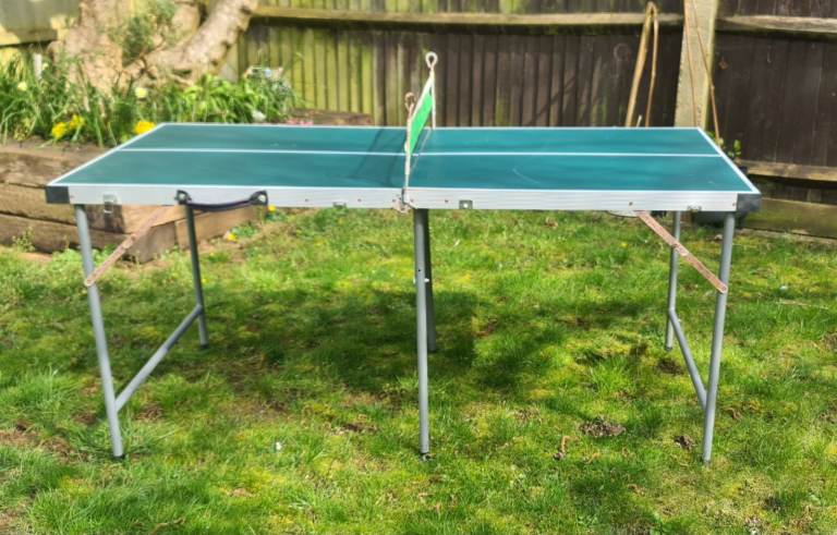 Folding mini ping pong table and net