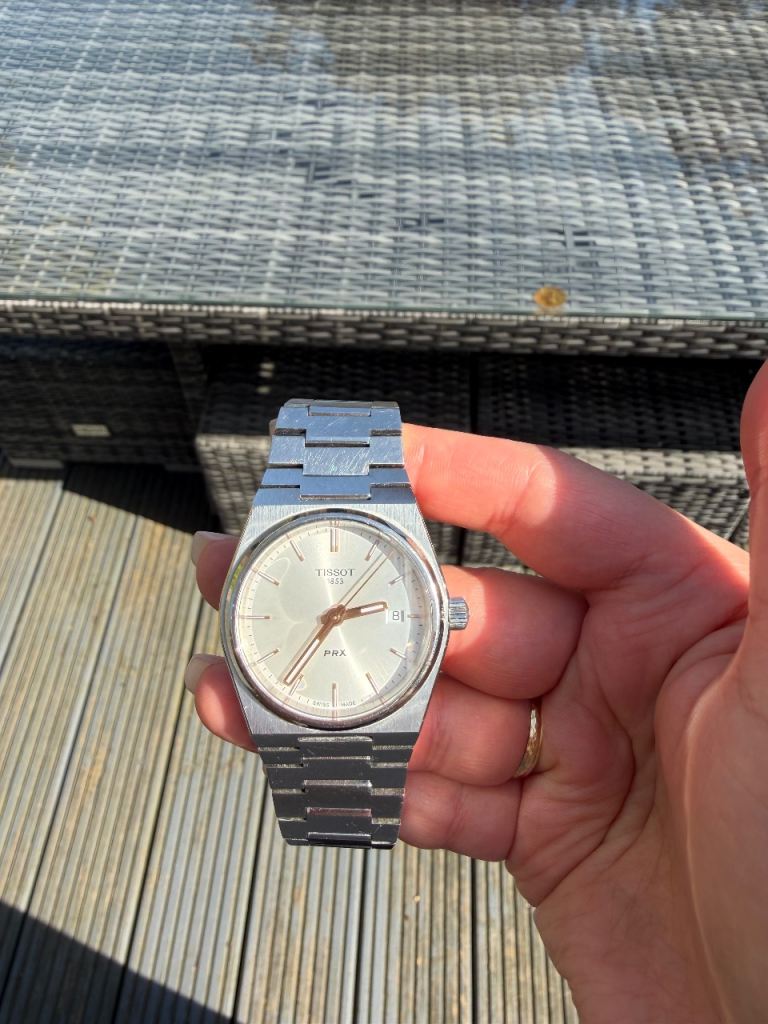 Tissot PRX 35mm Silver & Rose Gold Watch For Sale