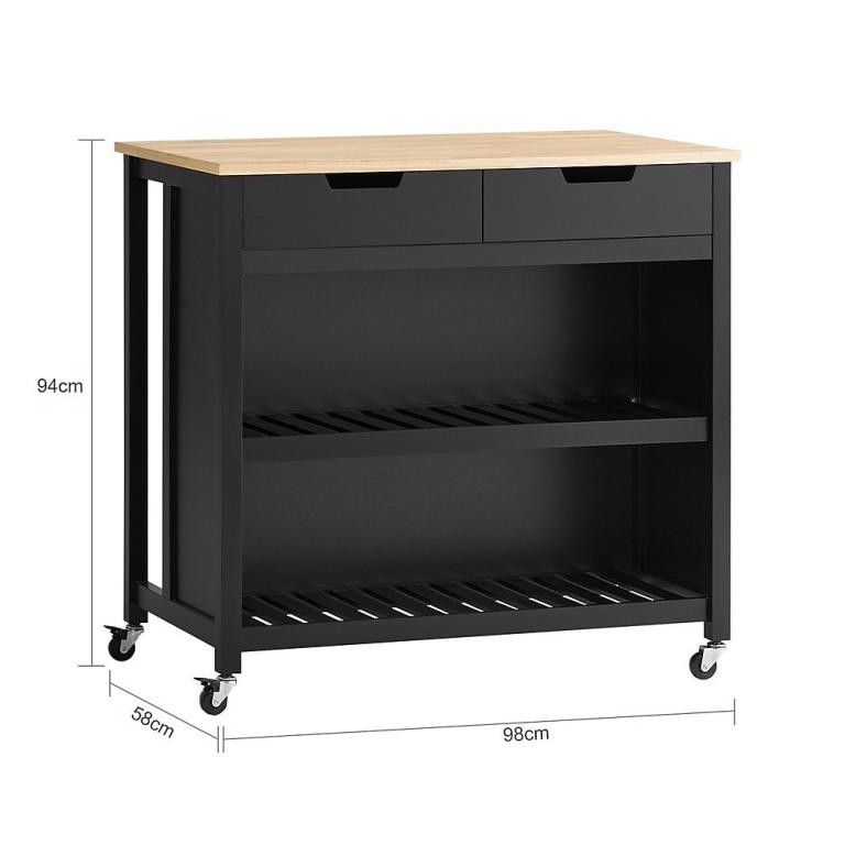 Kitchen trolley - Sobuy brand - black wood
