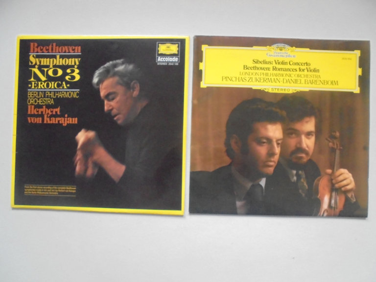 2  LP's. Beethoven No.3 Eroica & Sibelius Violin Concerto / Beethoven: Romance for violin