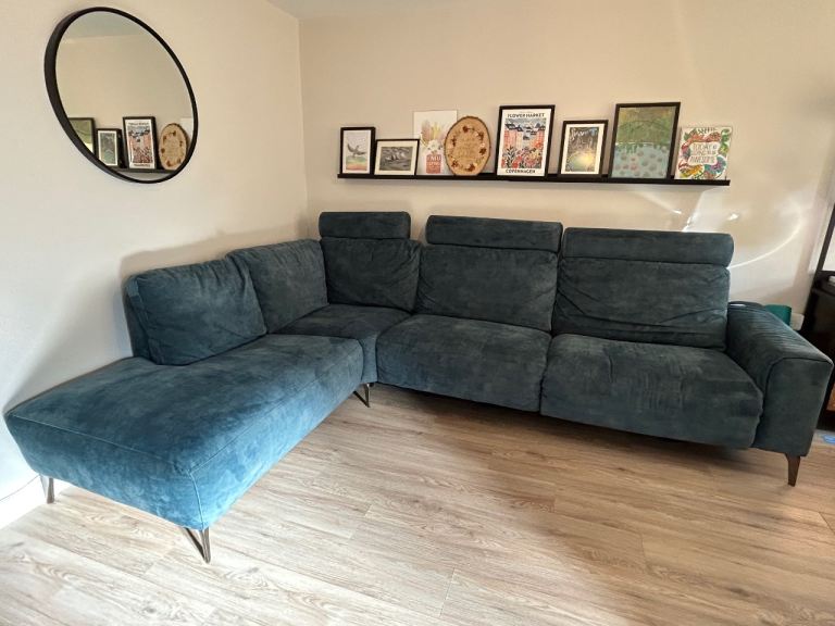 Agrino Corner Sofa – Electric Recliner – Ocean Colour (3m x 2m)