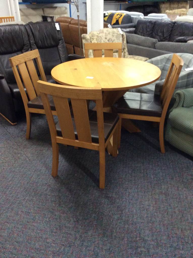 Wooden Dining Table and 4 Chairs Set #66406  £200