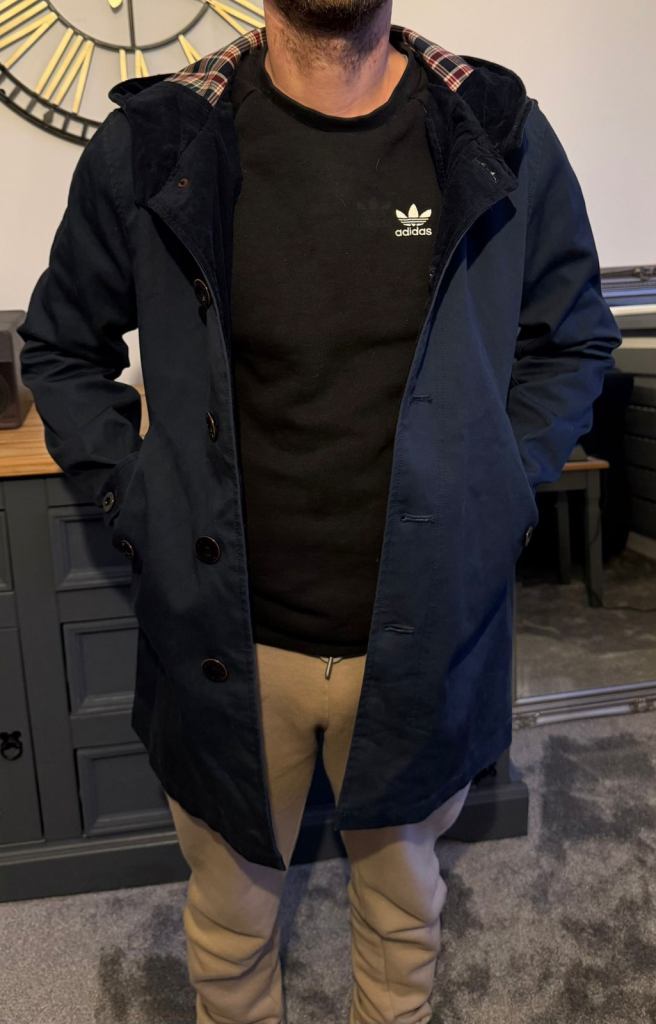 Gents Pretty Green Coat -Navy Size S -Excellent 