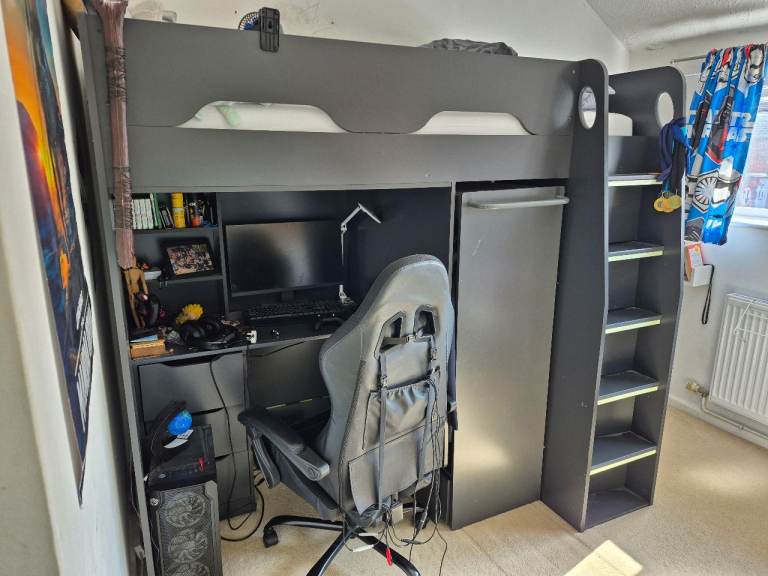 Black high rise cabin bed