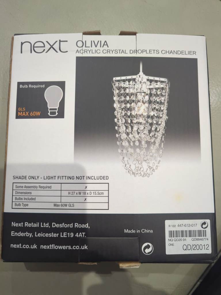 Brand New Next Crystal Chandelier Light Fitting